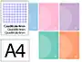 Liderpapel Libreta A4 Tapa Plástico 48 Hojas 90gr Cuadro 4mm Con Margen Colores Pastel Surtidos