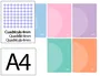 Liderpapel Libreta A4 Tapa Plástico 48 Hojas 90gr Cuadro 4mm Con Margen Colores Pastel Surtidos
