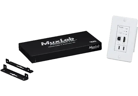 MUXLAB Kit Transmisor y Receptor HDMI-USB-C KVM 4K/60, Transmisión hasta 40m