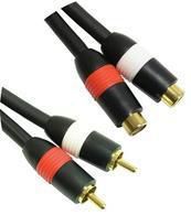 MicroConnect Cable de extensión RCA estéreo 2 x RCA macho a 2 x RCA hembra, 2.5 m