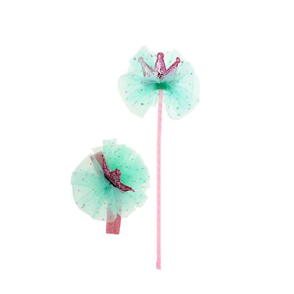 Inca Conjunto Princesa 3 Piezas Tutú, Varita y Diadema Corona Azul