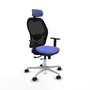 PIQUERAS Y CRESPO Silla de oficina Jorquera con mecanismo Sincro/Traslack Azul claro/Negro