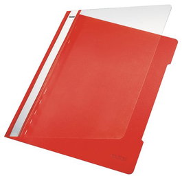 LEITZ Dosier Fastener PVC A4 con Tarjetero Rojo (Set de 25)