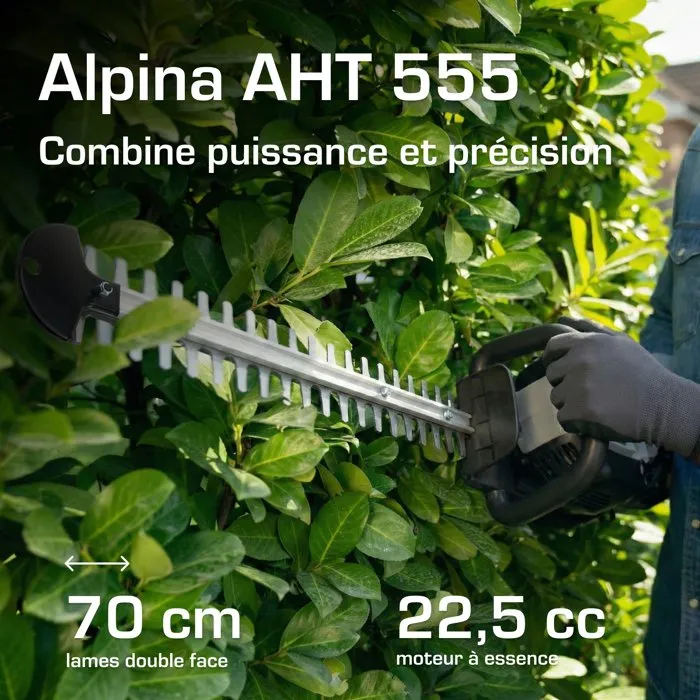 Alpina AHT 555 Cortasetos de gasolina con motor de 22,5 cm³