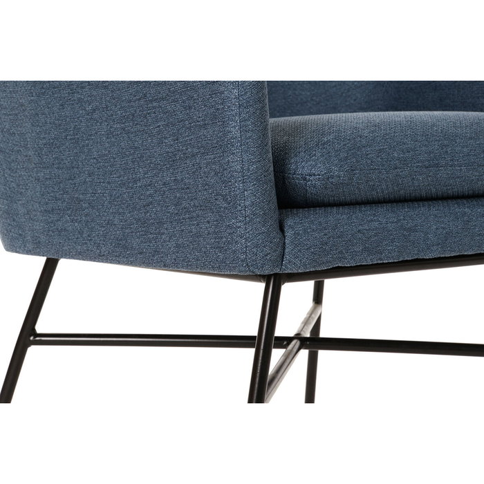 DKD Home Decor Sillón de Poliéster y Metal Azul DKD Home Decor Sillón de Poliéster y Metal Azul
