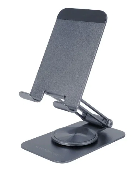 Mars Gaming MA-RSS Soporte para Smartphone y Tablet hasta 10" - Negro - Giratorio 360º - Ajuste Inclinación 180º - Aluminio Plegable - Base Antideslizante