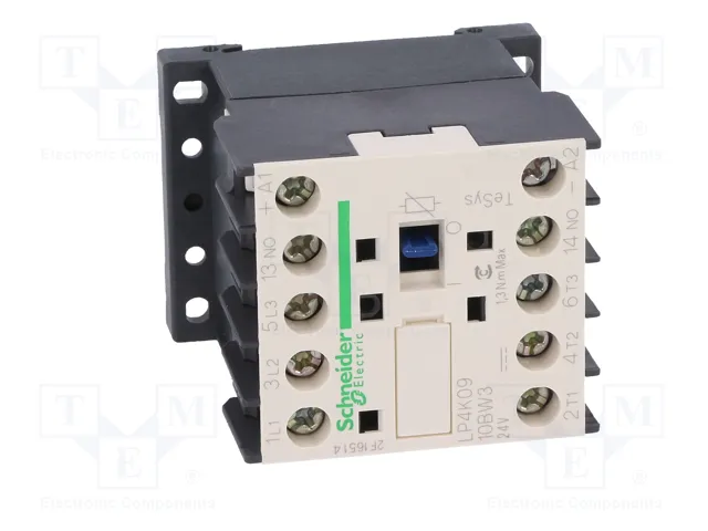 SCHNEIDER ELECTRIC TeSys K LP4K0910BW3 Contactor 3-polar 9A 24VDC SCHNEIDER ELECTRIC TeSys K LP4K0910BW3 Contactor 3-polar 9A 24VDC