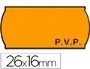 Meto Etiquetas Marcaprecios Onduladas 26x16 mm Fluor Naranja Rollo 1200 Etiquetas Adhesivas