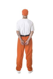 Creaciones Llopis Disfraz Adulto Preso Talla L Naranja Pantalón, Cinturón, Gorra y Esposas