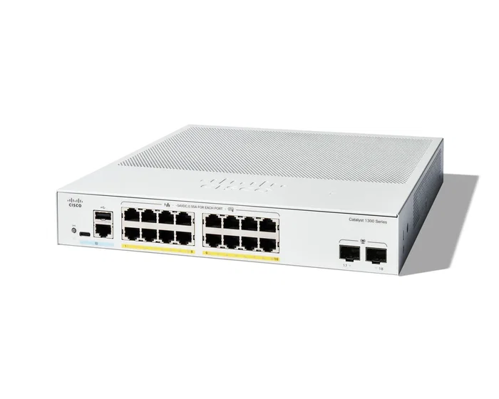 Cisco C1300-16FP-2G Switch Gestionado L2/L3, 16 Puertos Gigabit Ethernet (10/100/1000), 2 Puertos SFP, Blanco