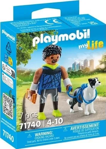 Playmobil Figura Corredor con Border Collie My Life 71740