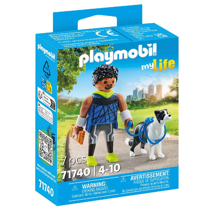 Playmobil Figura Corredor con Border Collie My Life 71740