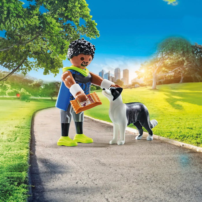 Playmobil Figura Corredor con Border Collie My Life 71740