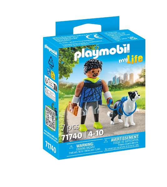 Playmobil Figura Corredor con Border Collie My Life Playmobil Figura Corredor con Border Collie My Life