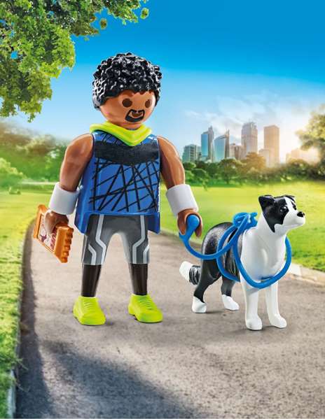 Playmobil Figura Corredor con Border Collie My Life Playmobil Figura Corredor con Border Collie My Life