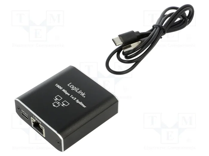 LogiLink NS0011 Splitter 1000 MBit/s con 1xDP/2xDP RJ45/USB-C/DC 5V LogiLink NS0011 Splitter 1000 MBit/s con 1xDP/2xDP RJ45/USB-C/DC 5V