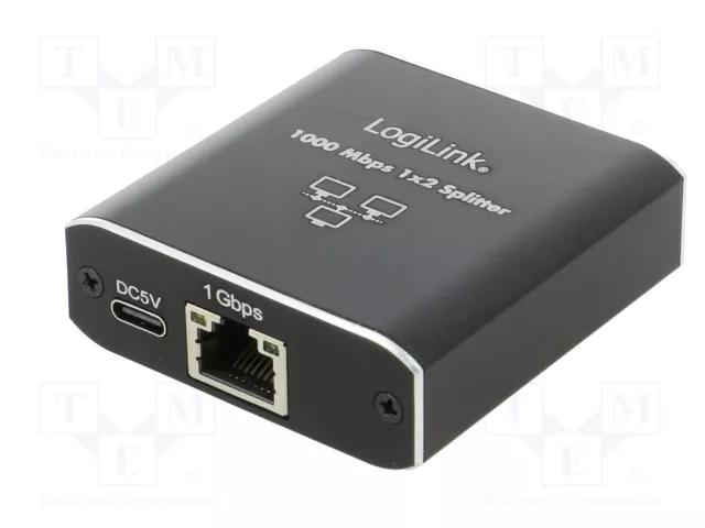 LogiLink NS0011 Splitter 1000 MBit/s con 1xDP/2xDP RJ45/USB-C/DC 5V LogiLink NS0011 Splitter 1000 MBit/s con 1xDP/2xDP RJ45/USB-C/DC 5V