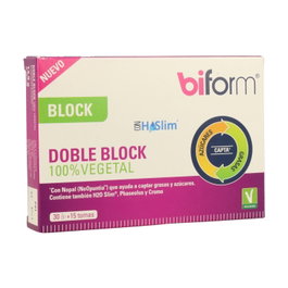 Biform Doble Block 30 Cápsulas Vegetales Apoyo Control Calórico con H2O Slim y Cromo