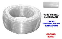 Tubo Manguera Cristal Alimentario 19 x 24 mm 50 MT Rollo