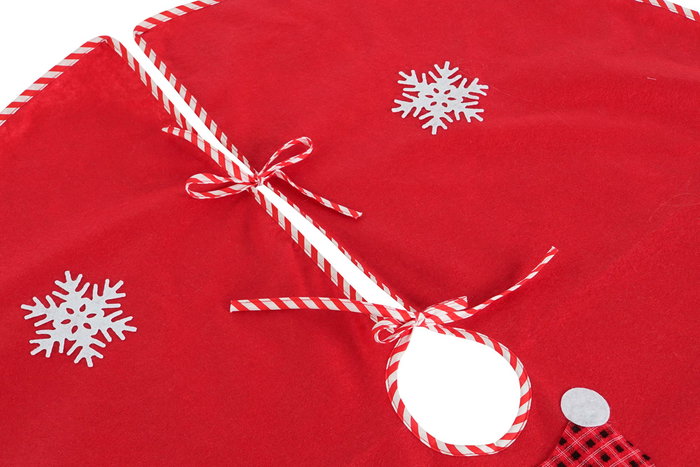 DKD Home Decor Base Árbol Rojo Verde Blanco Poliester 100 x 100 x 1 cm (6 Unidades)