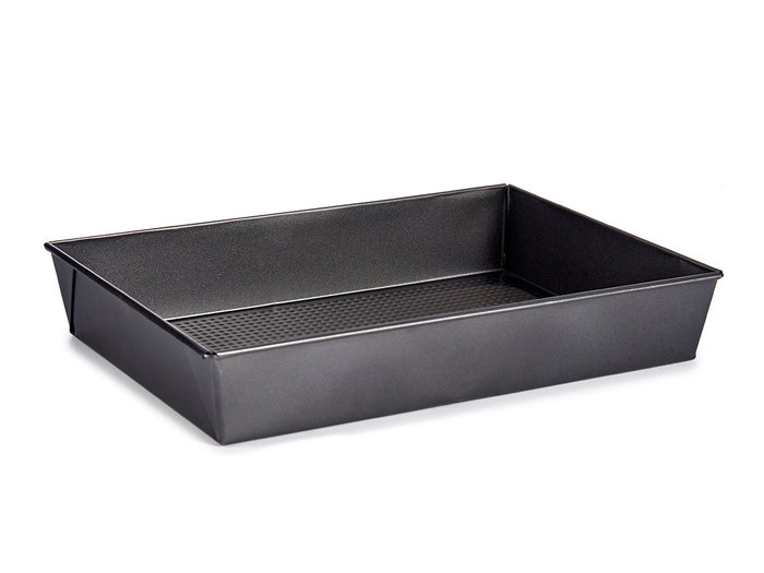 Kinvara Molde Rectangular de Metal Antiadherente para Horno, 36.5x24x6 cm, 3.5 L, Acero Carbono, Gris Oscuro (Set de 24)
