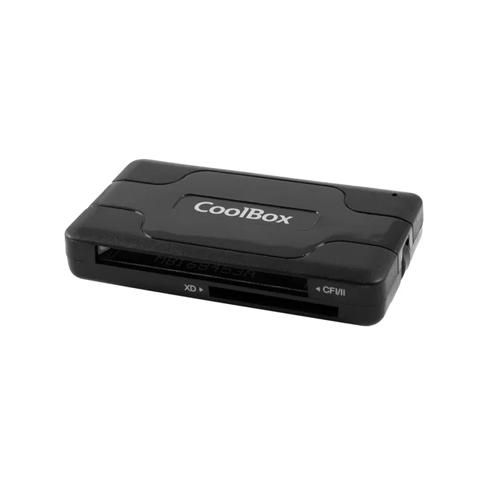 CoolBox Lector de Tarjetas Externo USB 2.0 Negro CRE-050, Compacto, Compatible con SD, MicroSD, MMC hasta 2TB, para Windows, Mac, Linux