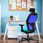 PIQUERAS Y CRESPO Silla de oficina Jorquera Rosa y Azul