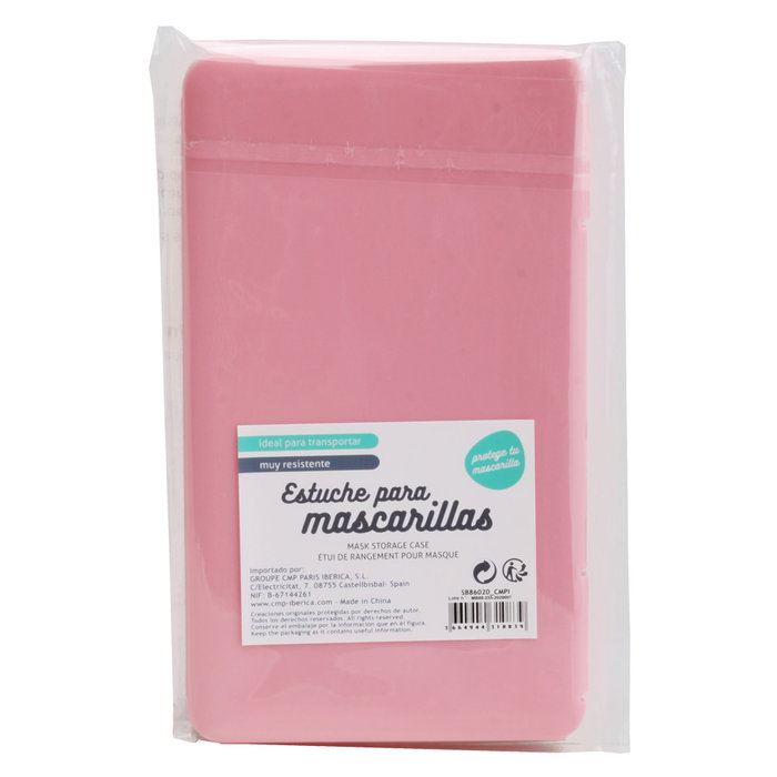 CMP General Estuche para Mascarilla - Color Surtido (Rojo, Rosa, Negro) - 19x11x1 cm, Muy Resistente