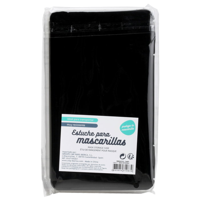 CMP General Estuche para Mascarilla - Color Surtido (Rojo, Rosa, Negro) - 19x11x1 cm, Muy Resistente