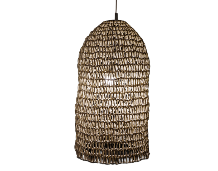 DKD Home Decor Lámpara de Techo de Fibra Trenzada Crudo 40x40x80 cm