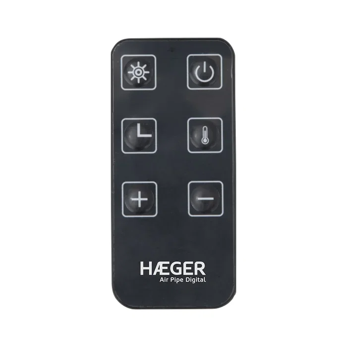 Haeger HE-20D.003A Calefactor Convector Eléctrico Interior Negro 2000 W con Mando a Distancia, Termostato, Temporizador y Ruedas