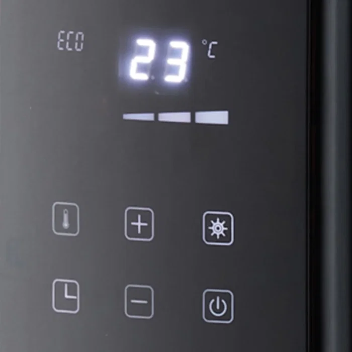 Haeger HE-20D.003A Calefactor Convector Eléctrico Interior Negro 2000 W con Mando a Distancia, Termostato, Temporizador y Ruedas