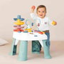 Smoby Little - Mesa de Actividades con Ábaco, 3 Engranajes, Rampa para Pelotas, Rodillo y Espejo, Juguete Educativo para Niños +1 Año