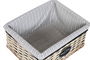 DKD Home Decor Cesta Ropa Shabby Natural Negro Mimbre Tela Set 5 Piezas 47 x 35 x 55 cm