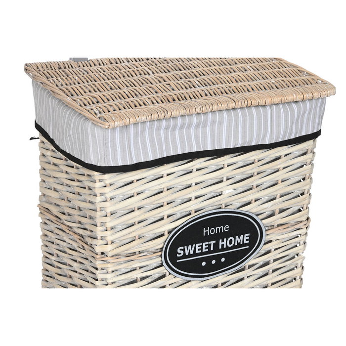 DKD Home Decor Set de 5 Cestas de Ropa de Mimbre y Tela Natural