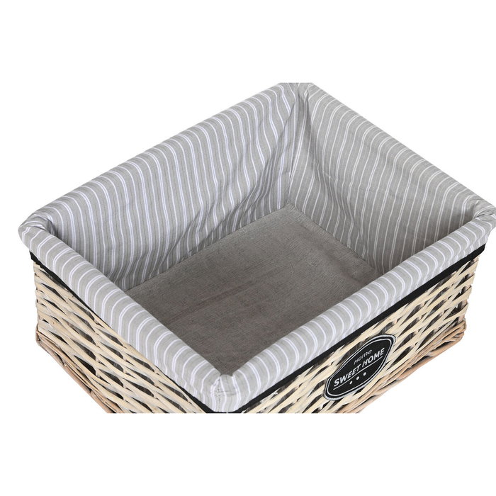 DKD Home Decor Set de 5 Cestas de Ropa de Mimbre y Tela Natural