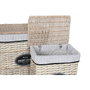 DKD Home Decor Set de 5 Cestas de Ropa de Mimbre y Tela Natural