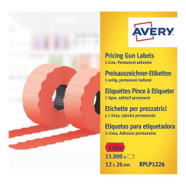 AVERY Zweckform RPLP1226 Etiquetas de precio rojo permanente 26,0 x 12,0 mm, 10 rollos