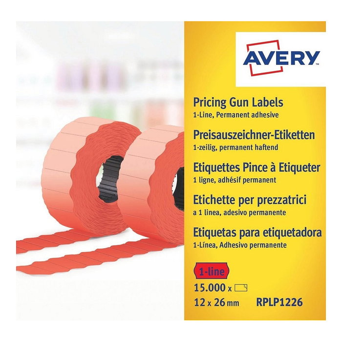 AVERY Zweckform Etiquetas de impresora RPLP1226 Rojo, 10 Rollos AVERY Zweckform Etiquetas de impresora RPLP1226 Rojo, 10 Rollos