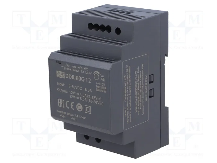 MEAN WELL DDR-60G-12 Convertidor DC/DC 60W 12V DC MEAN WELL DDR-60G-12 Convertidor DC/DC 60W 12V DC