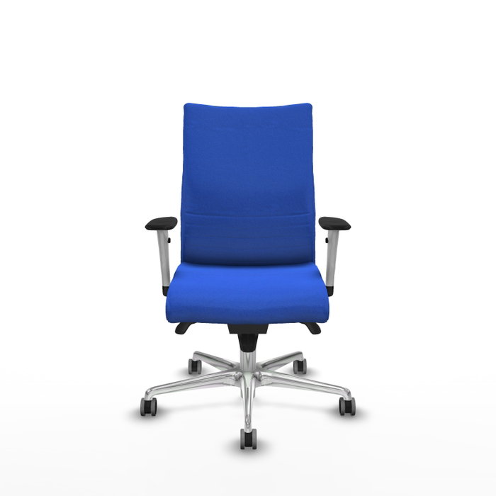 PIQUERAS Y CRESPO Silla Albacete Confidente con Mecanismo Sincro, Tela Azul, Base Aluminio, Brazos 1D y Ruedas 65mm PIQUERAS Y CRESPO Silla Albacete Confidente con Mecanismo Sincro, Tela Azul, Base Aluminio, Brazos 1D y Ruedas 65mm