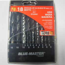 CELESA Estuche Mixto de Brocas HSS y Widia 4mm 5mm 6mm 8mm para Metal y Madera