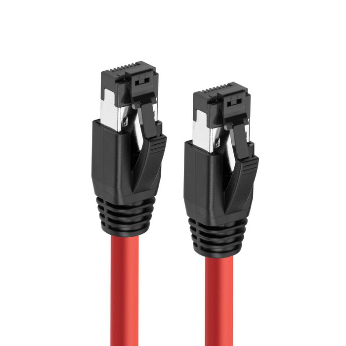 MicroConnect Cable de Red CAT8.1 S/FTP 2m Rojo LSZH Blindado AWG 24 para 25Gbps y 2000Mhz