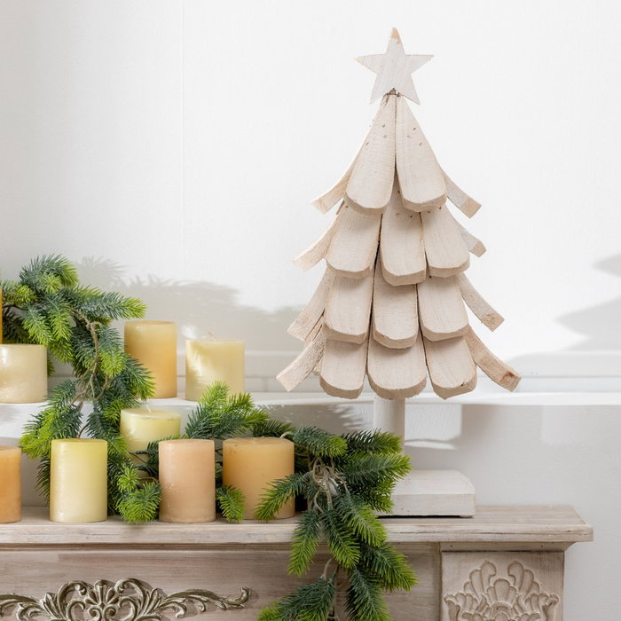 Figura Árbol Blanco Madera Paulonia 31 X 25 X 60 cm