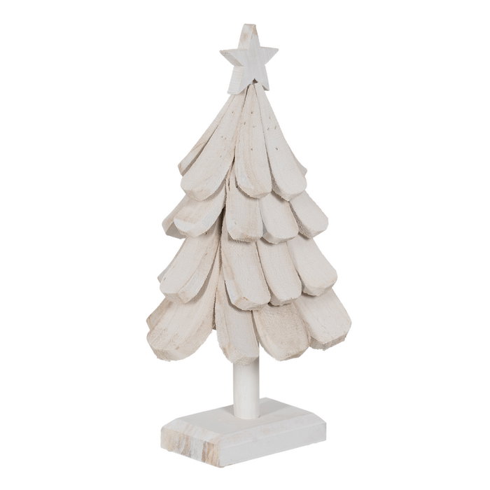 Figura Árbol Blanco Madera Paulonia 31 X 25 X 60 cm