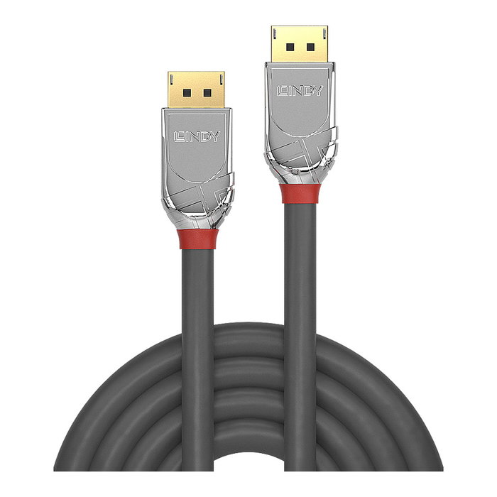 Lindy Cromo Line DisplayPort 1.4 Cable 2m Gris