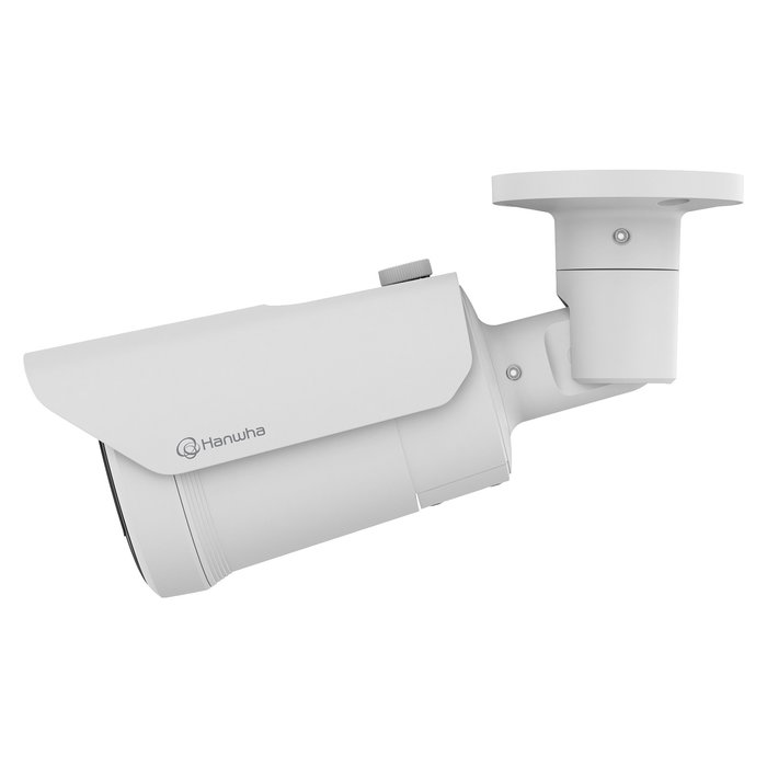 Hanwha Wisenet Cámara de Seguridad IP 5MP Bullet QNO-C8083R, PTZ Digital, Visión Nocturna 30m, Interior/Exterior, IP66, Blanco