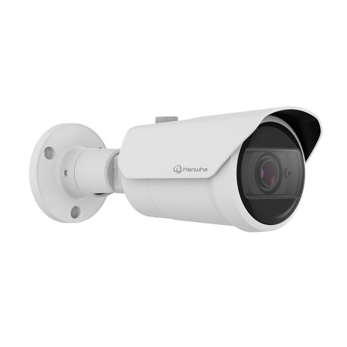 Hanwha Cámara IP Bullet Wisenet Q AI 5MP Lente Varifocal 3.2-10.2mm IR30m WDR IK10 IP66 PoE