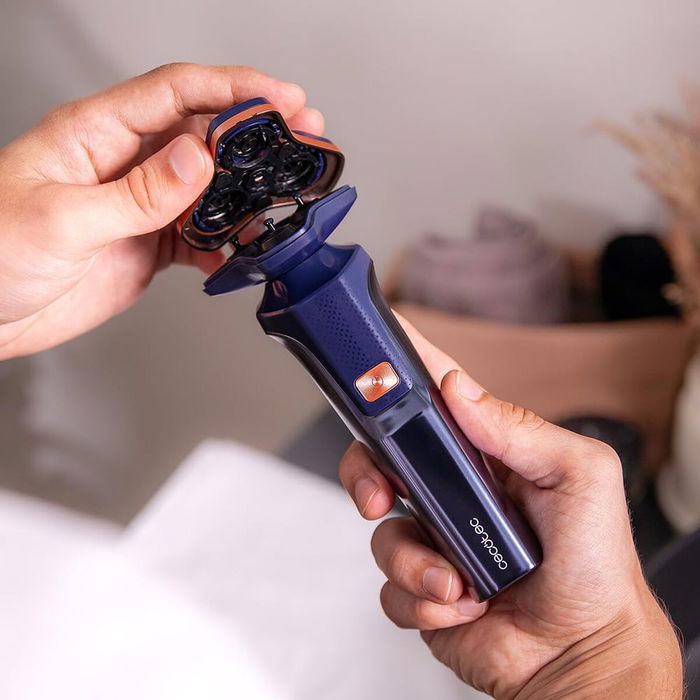 Cecotec Afeitadora Eléctrica PrecisionCare Aluminium LED, titanio, 2 velocidades, 2h batería