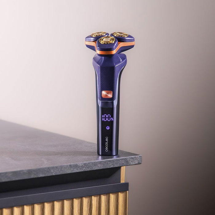 Cecotec Afeitadora Eléctrica PrecisionCare Aluminium LED, titanio, 2 velocidades, 2h batería